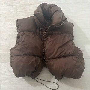 Brown adjustable puffer vest